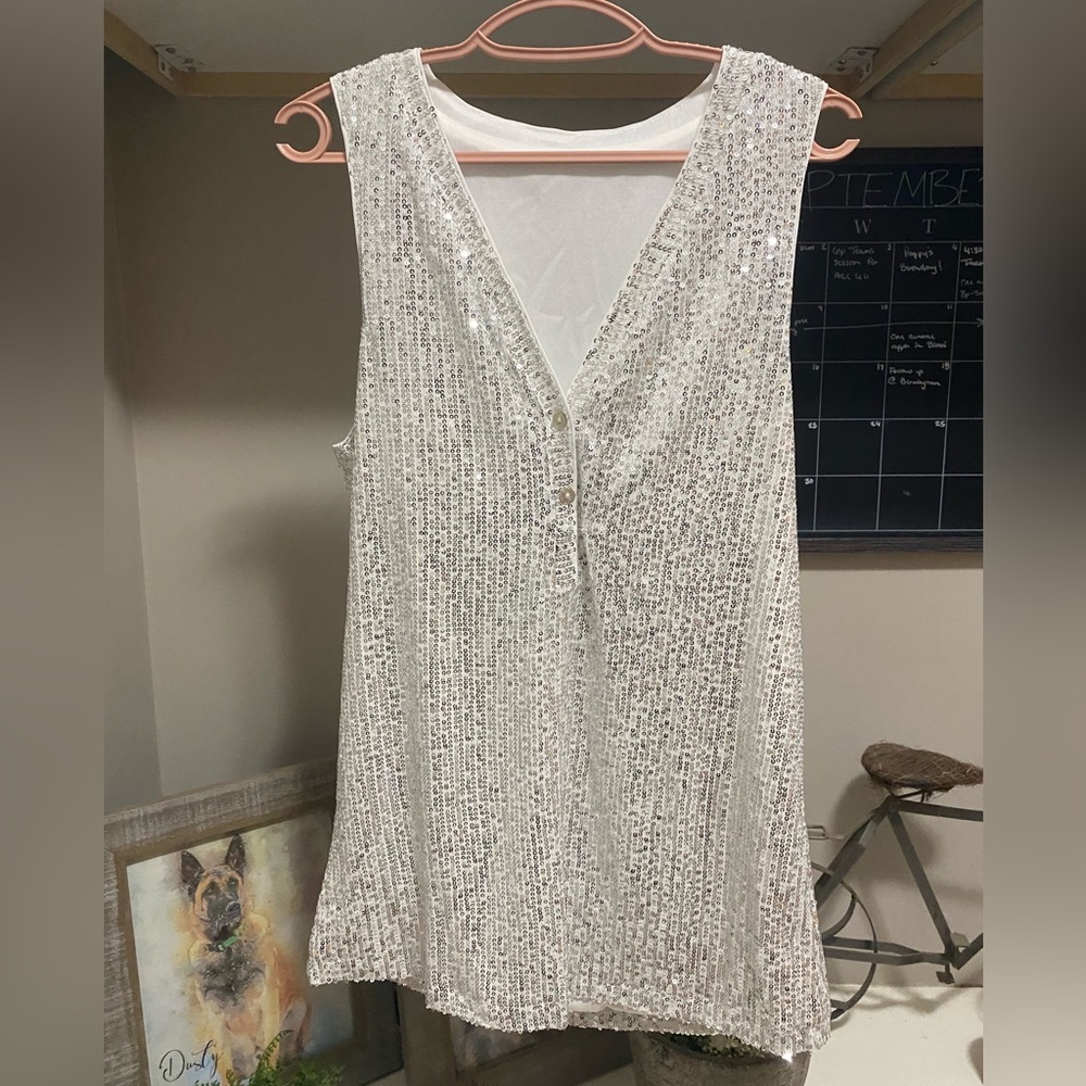 Sequin Sleeveless Top
